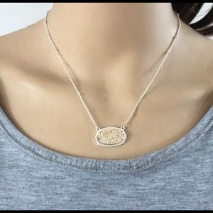 Oval Etched Stone Necklace